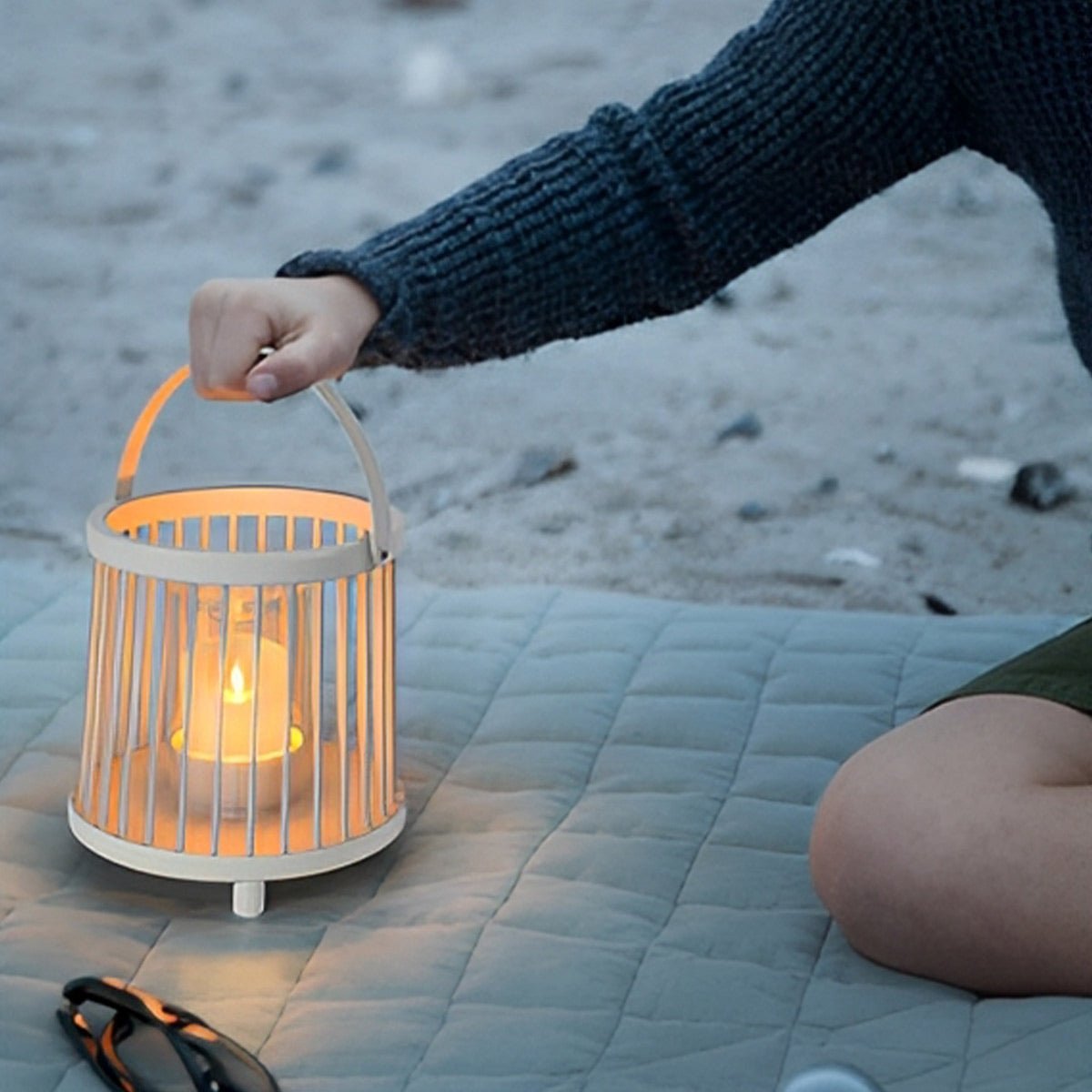Waterproof Cylinder Outdoor Floor Lamps Hanging LED Candle Lanterns - Flare Shack