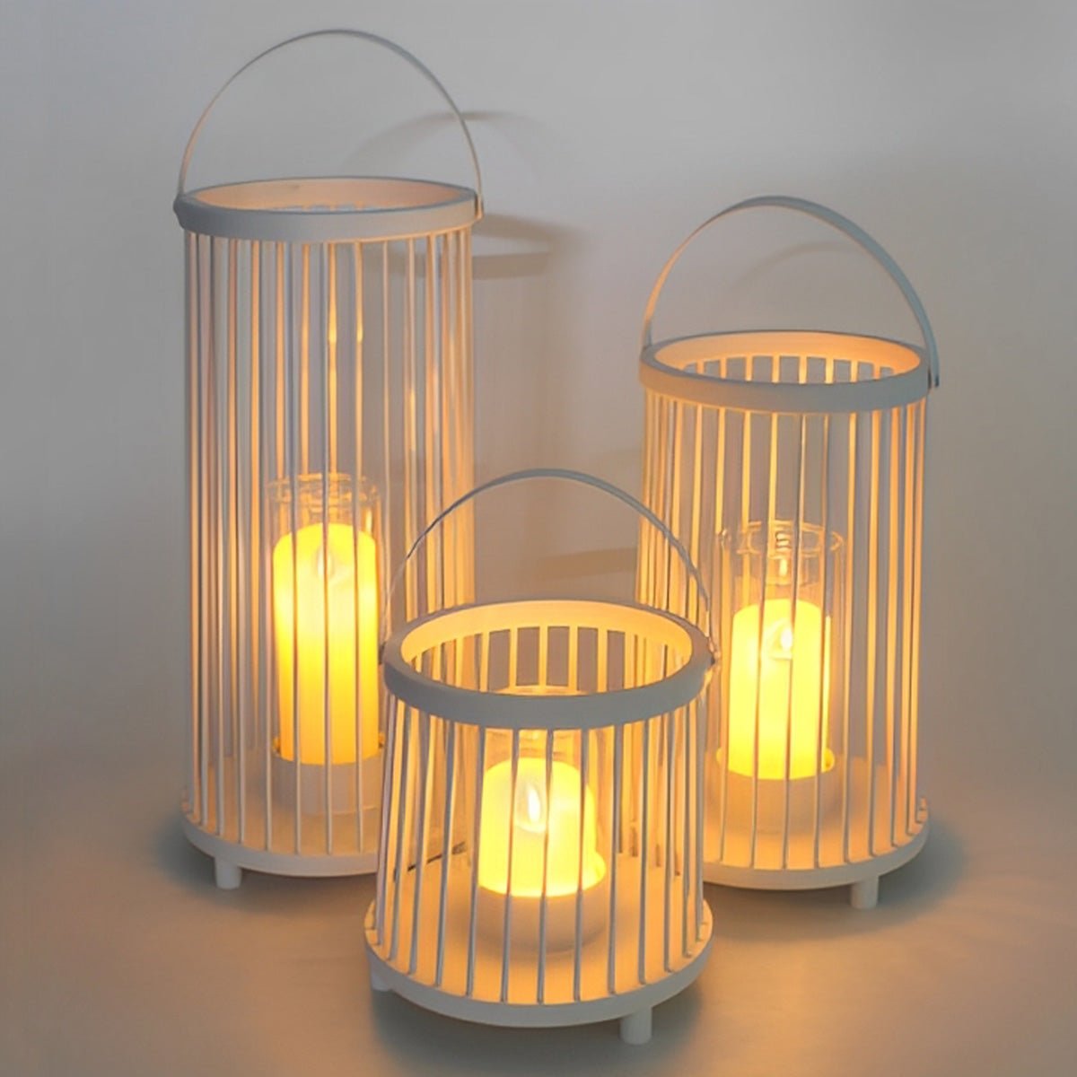 Waterproof Cylinder Outdoor Floor Lamps Hanging LED Candle Lanterns