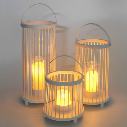 Waterproof Cylinder Outdoor Floor Lamps Hanging LED Candle Lanterns