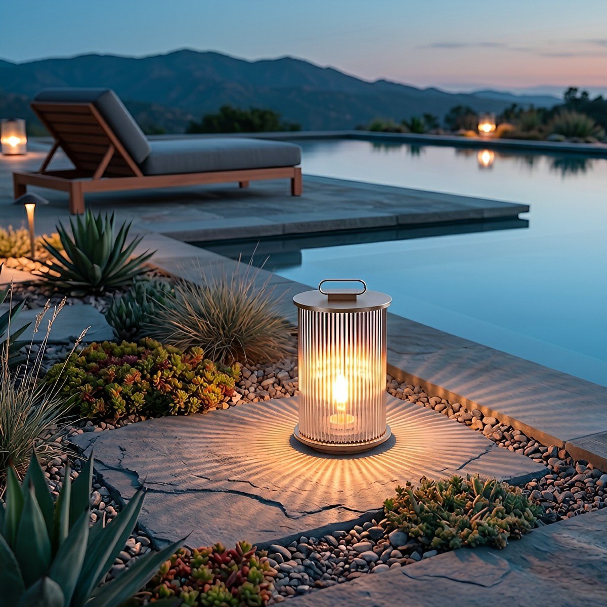 Waterproof Cylinder Outdoor Lantern Post Light Pathway Lighting - Flare Shack