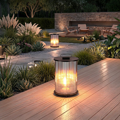 Waterproof Cylinder Outdoor Lantern Post Light Pathway Lighting - Flare Shack
