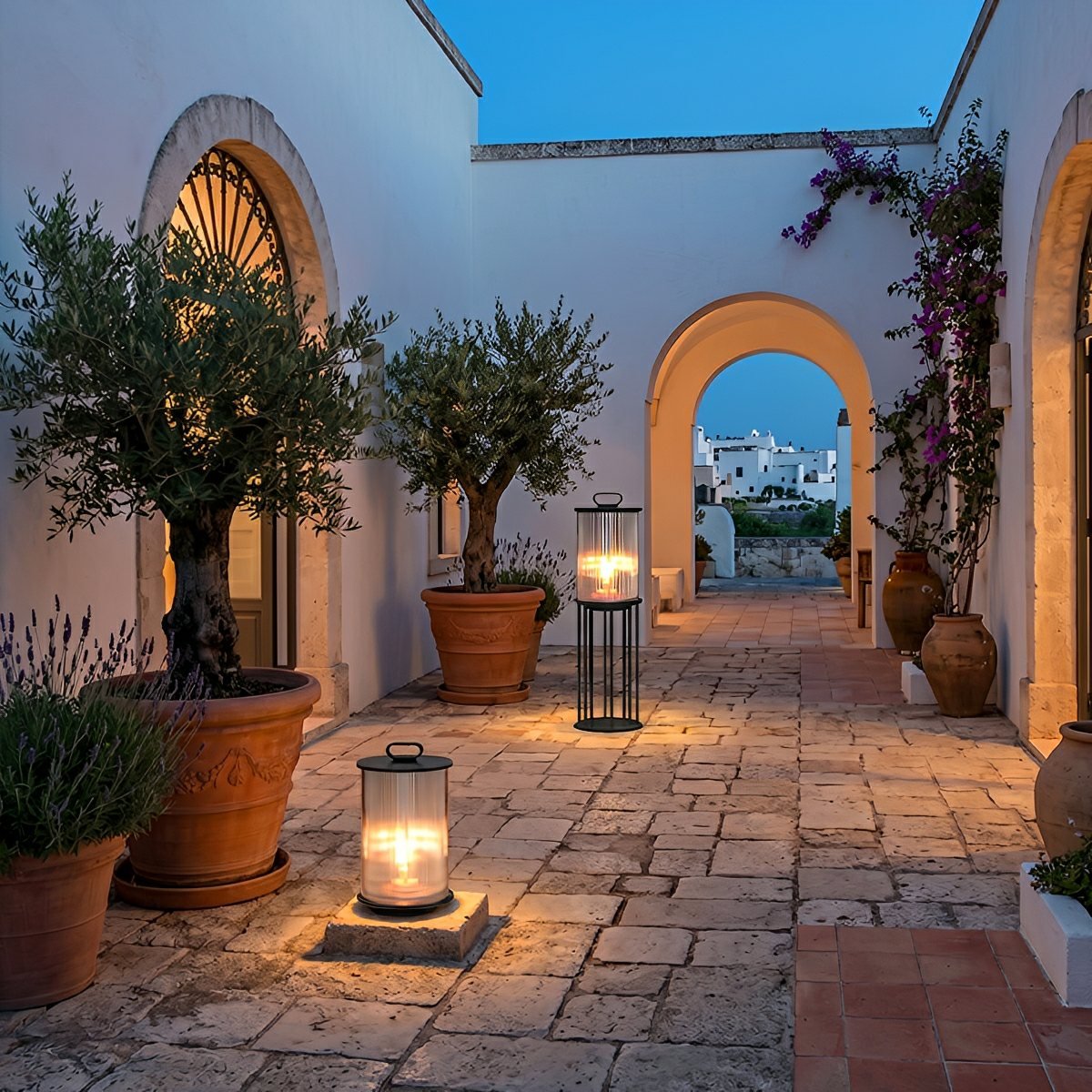 Waterproof Cylinder Outdoor Lantern Post Light Pathway Lighting