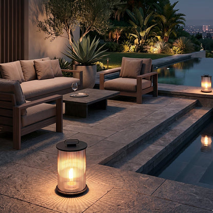Waterproof Cylinder Outdoor Lantern Post Light Pathway Lighting - Flare Shack