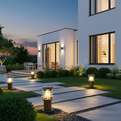 Waterproof Cylinder Tiered LED Outdoor Landscape Lighting - Flare Shack