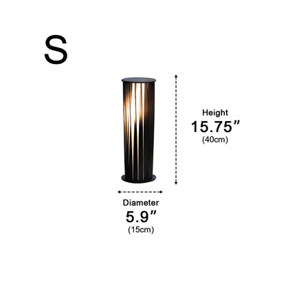 Waterproof Cylindrical Twisted Outdoor Post Light Pathway Lighting