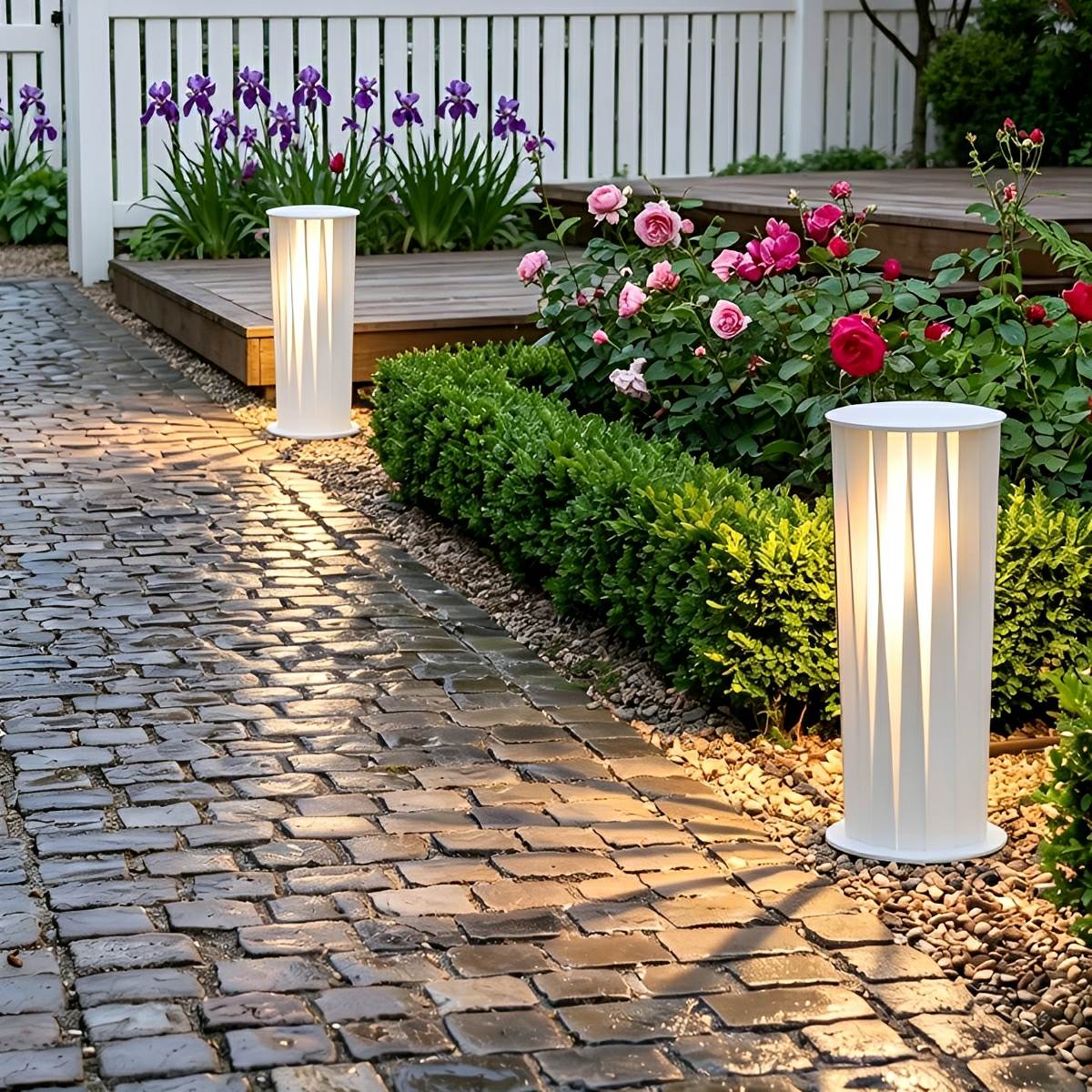 Waterproof Cylindrical Twisted Outdoor Post Light Pathway Lighting - Flare Shack