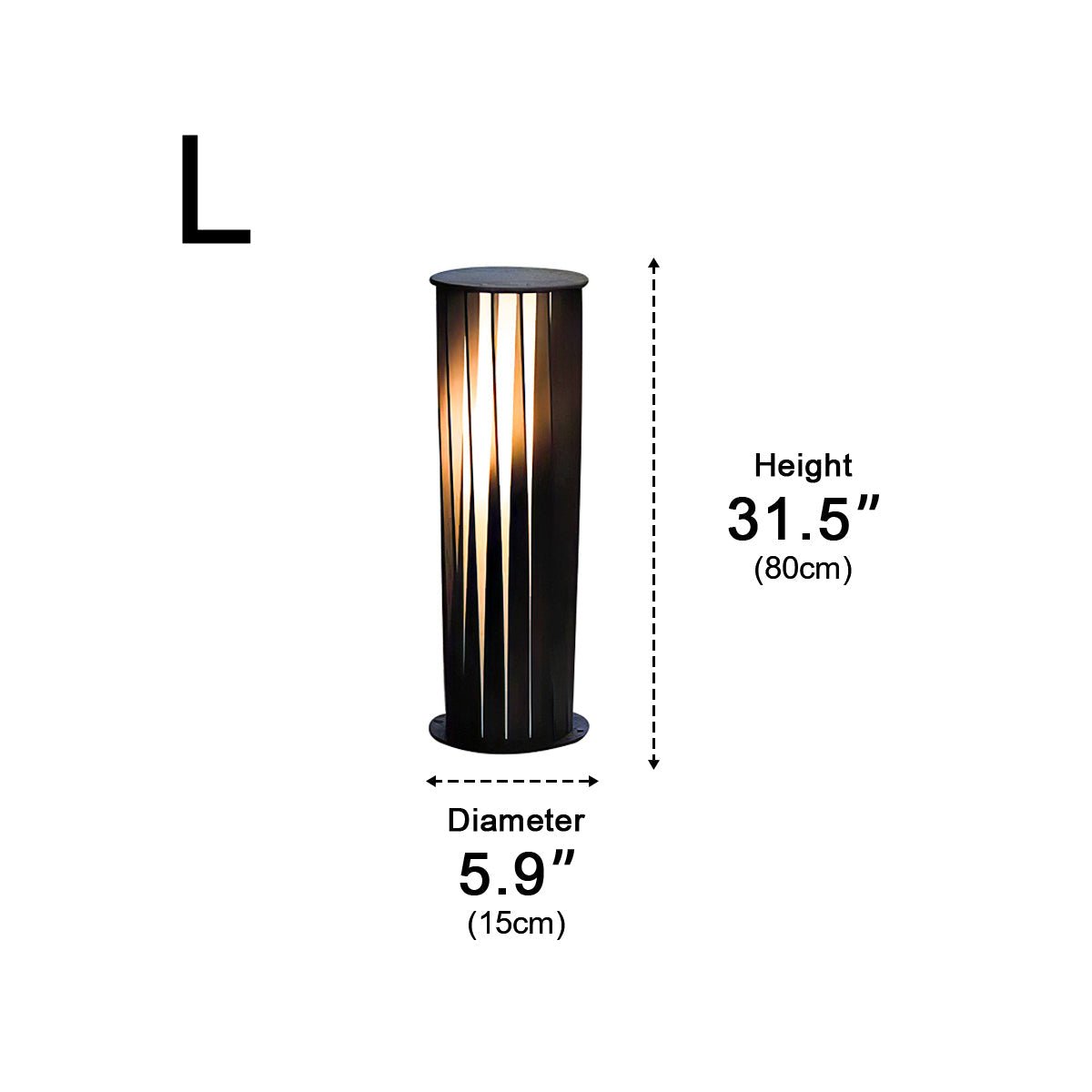 Waterproof Cylindrical Twisted Outdoor Post Light Pathway Lighting