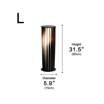 Waterproof Cylindrical Twisted Outdoor Post Light Pathway Lighting