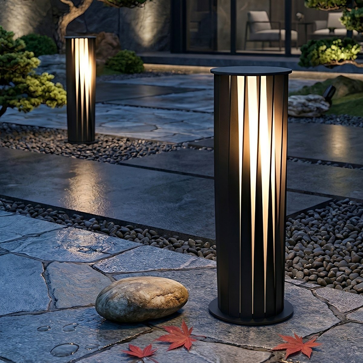 Waterproof Cylindrical Twisted Outdoor Post Light Pathway Lighting - Flare Shack