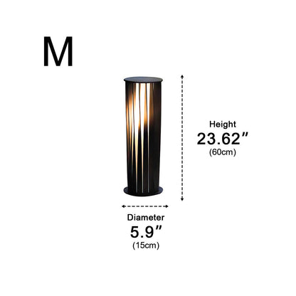 Waterproof Cylindrical Twisted Outdoor Post Light Pathway Lighting