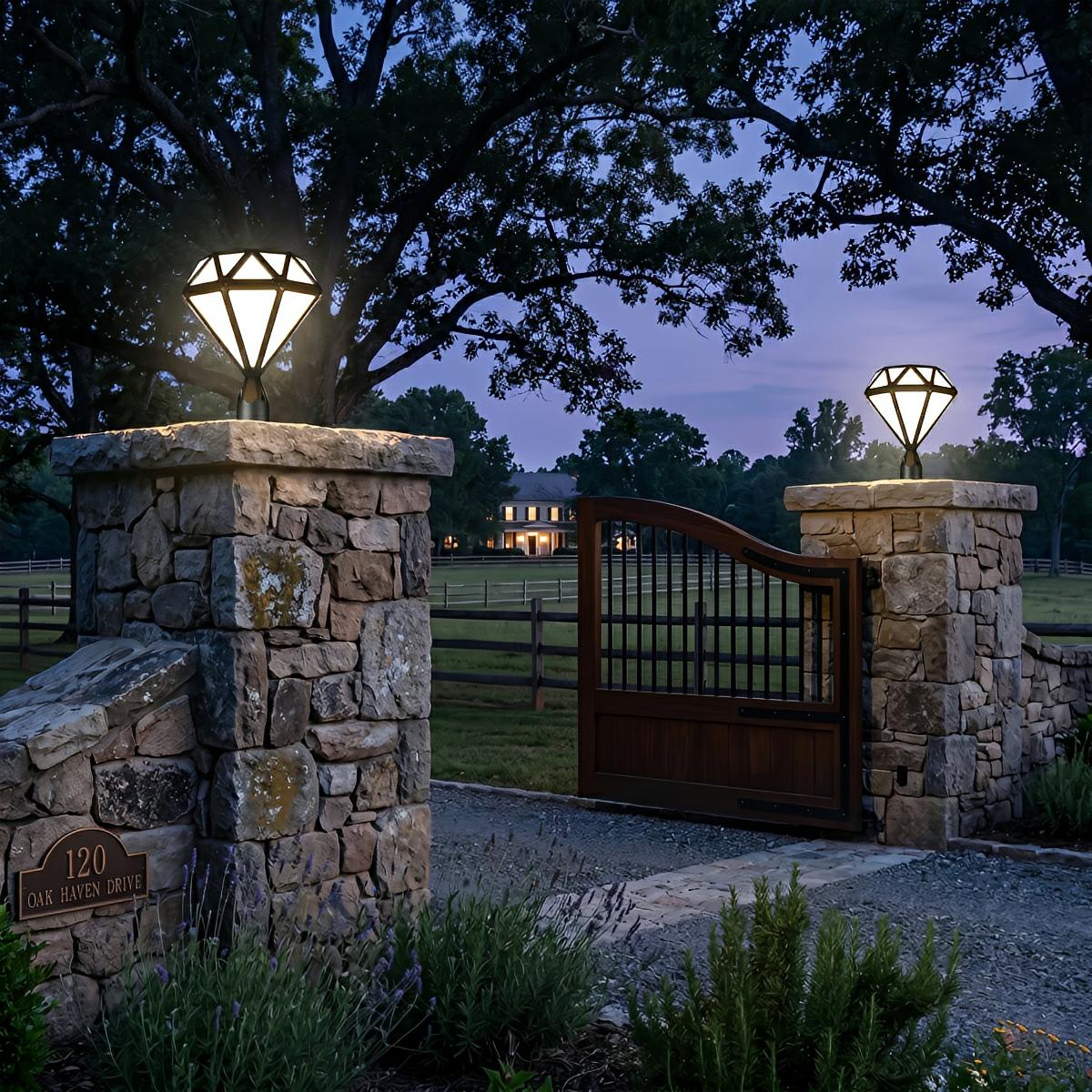 Waterproof Diamond Shape Post Cap Lights Fence Lighting