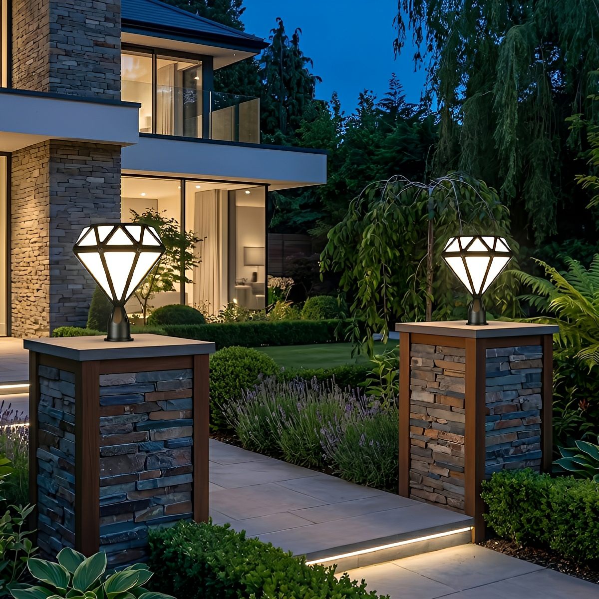 Waterproof Diamond Shape Post Cap Lights Fence Lighting - Flare Shack