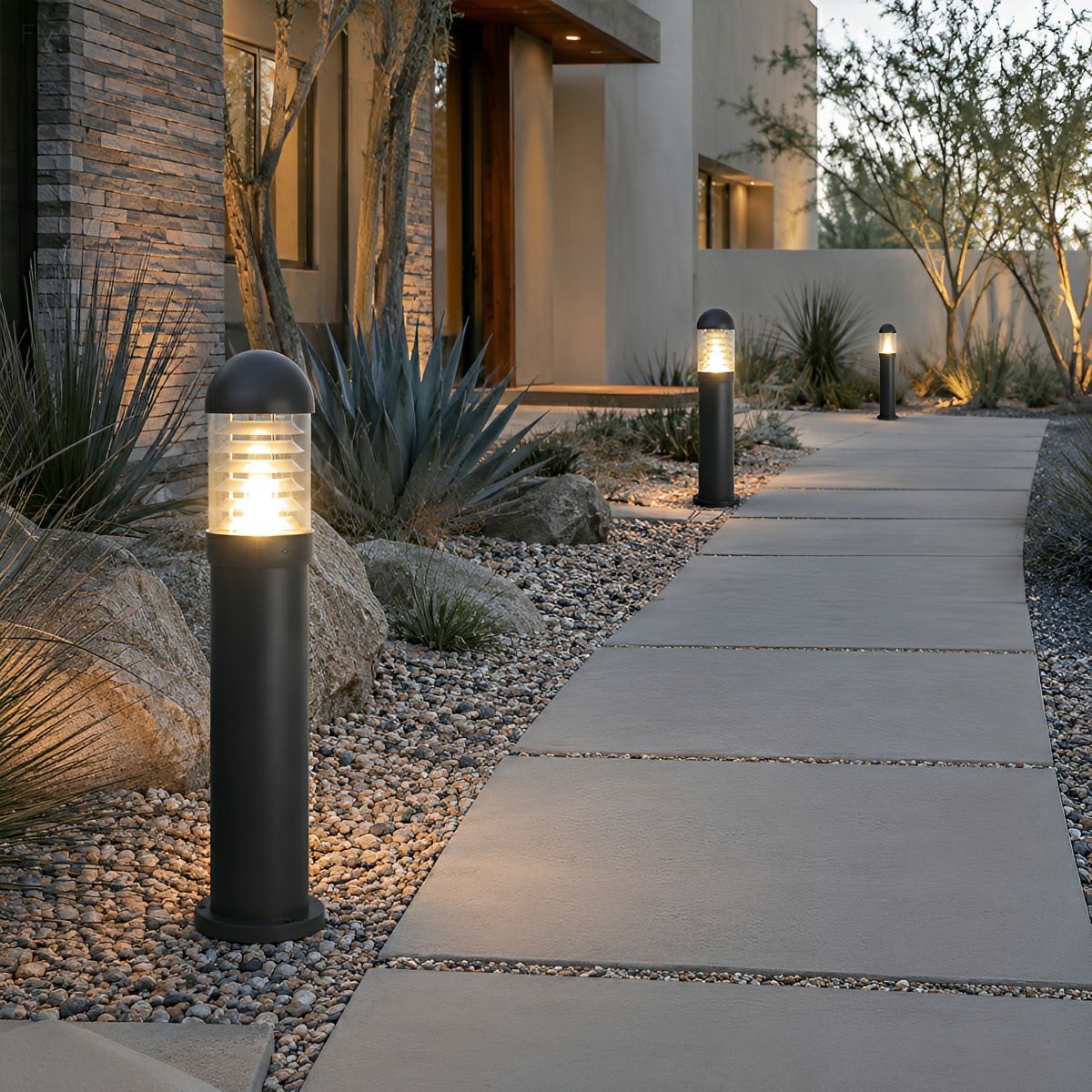 Waterproof Fence Patio Courtyard Park Yard  Aluminum Pillar Post Column Lamp