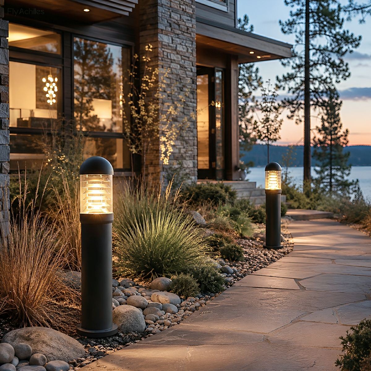 Waterproof Fence Patio Courtyard Park Yard Aluminum Pillar Post Column Lamp - Flare Shack
