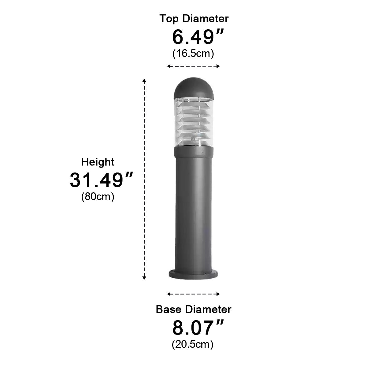 Waterproof Fence Patio Courtyard Park Yard  Aluminum Pillar Post Column Lamp