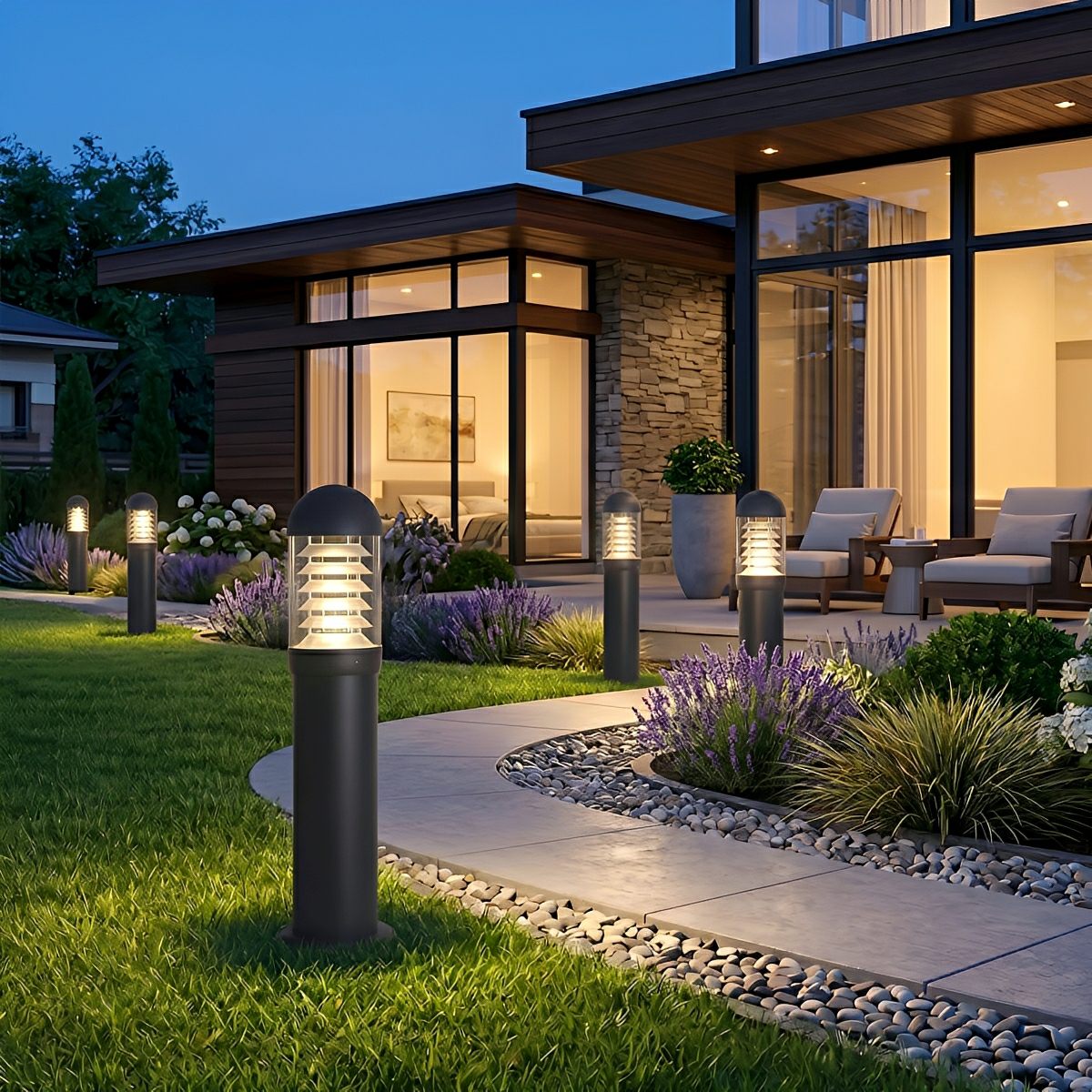 Waterproof Fence Patio Courtyard Park Yard Aluminum Pillar Post Column Lamp - Flare Shack