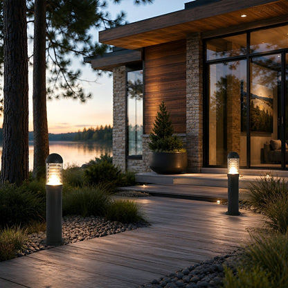 Waterproof Fence Patio Courtyard Park Yard  Aluminum Pillar Post Column Lamp