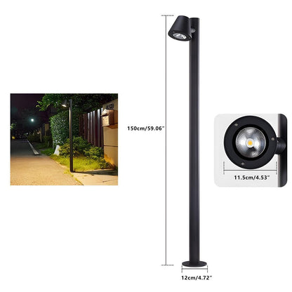 Waterproof Flash Black Modern Column Outdoor Street Pole Lights