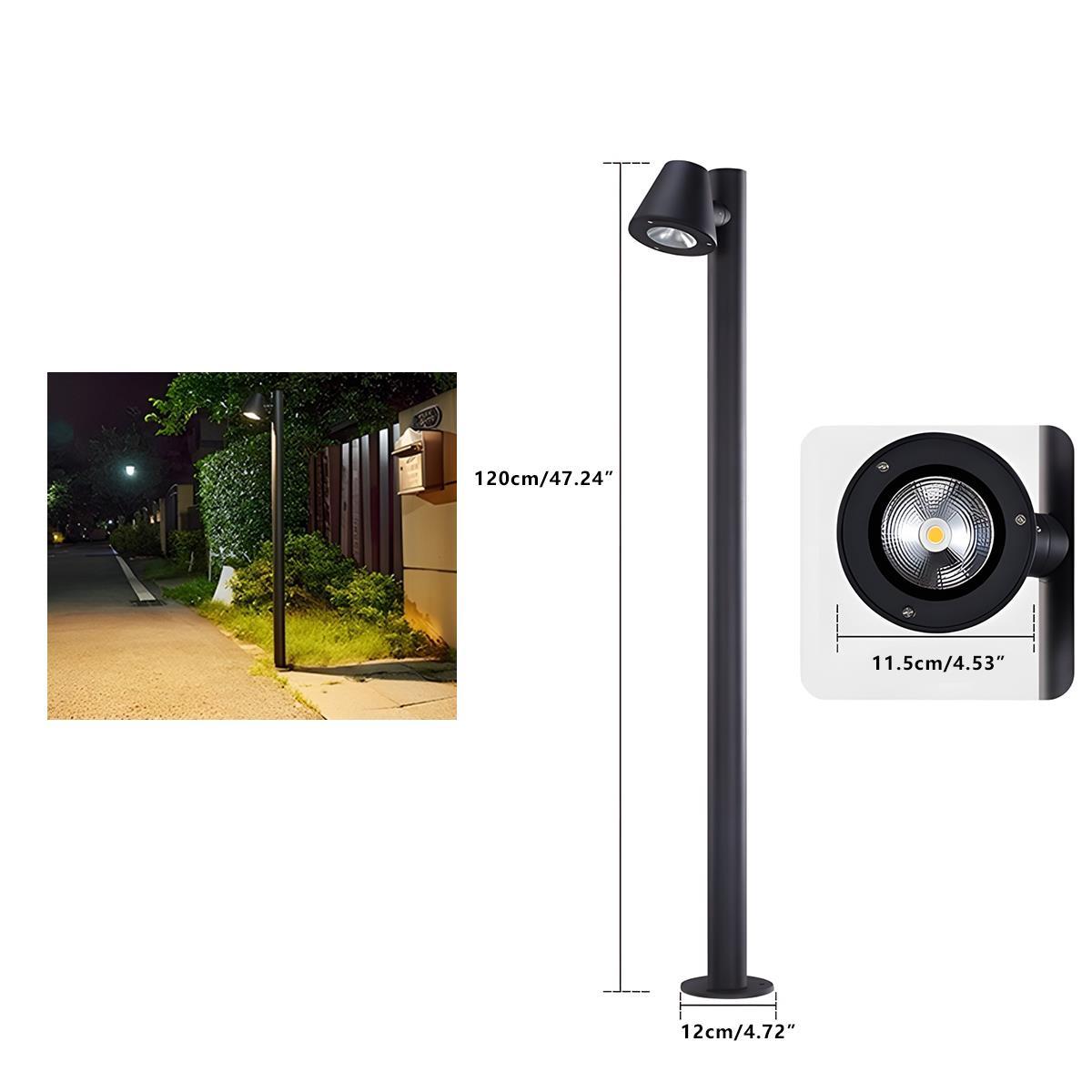 Waterproof Flash Black Modern Column Outdoor Street Pole Lights