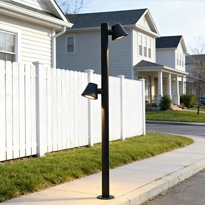 Waterproof Flash Black Modern Column Outdoor Street Pole Lights