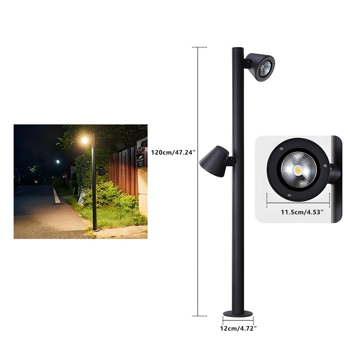 Waterproof Flash Black Modern Column Outdoor Street Pole Lights