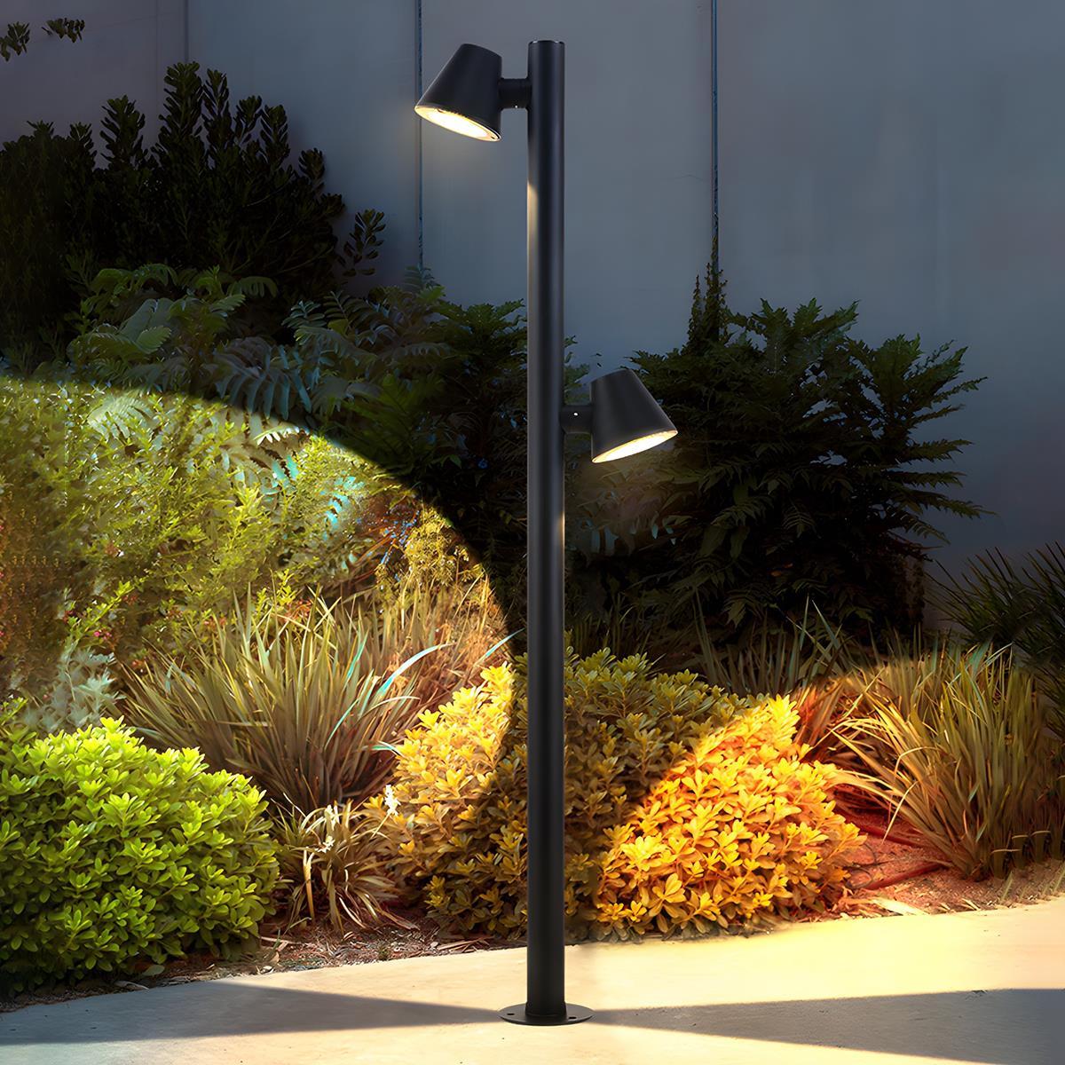 Waterproof Flash Black Modern Column Outdoor Street Pole Lights - Flare Shack