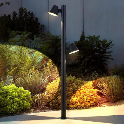 Waterproof Flash Black Modern Column Outdoor Street Pole Lights - Flare Shack