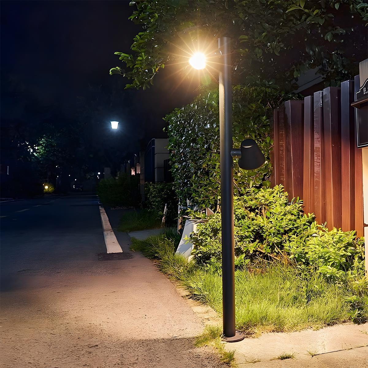 Waterproof Flash Black Modern Column Outdoor Street Pole Lights
