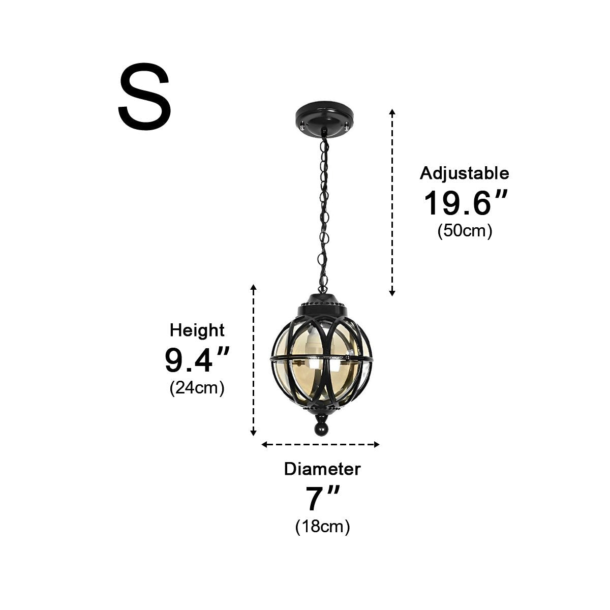 Waterproof Globe Outdoor Hanging Pendant Lights