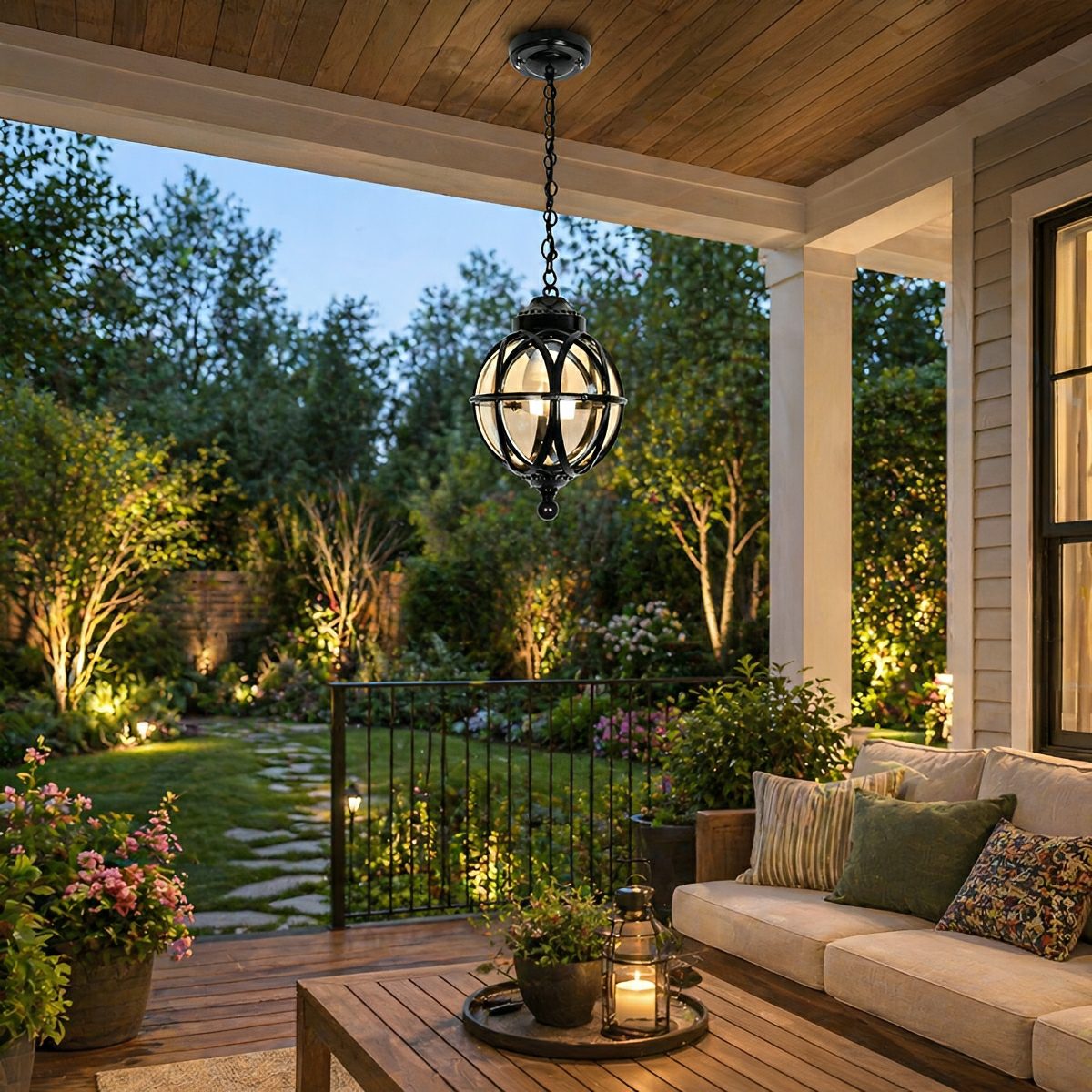 Waterproof Globe Outdoor Hanging Pendant Lights - Flare Shack