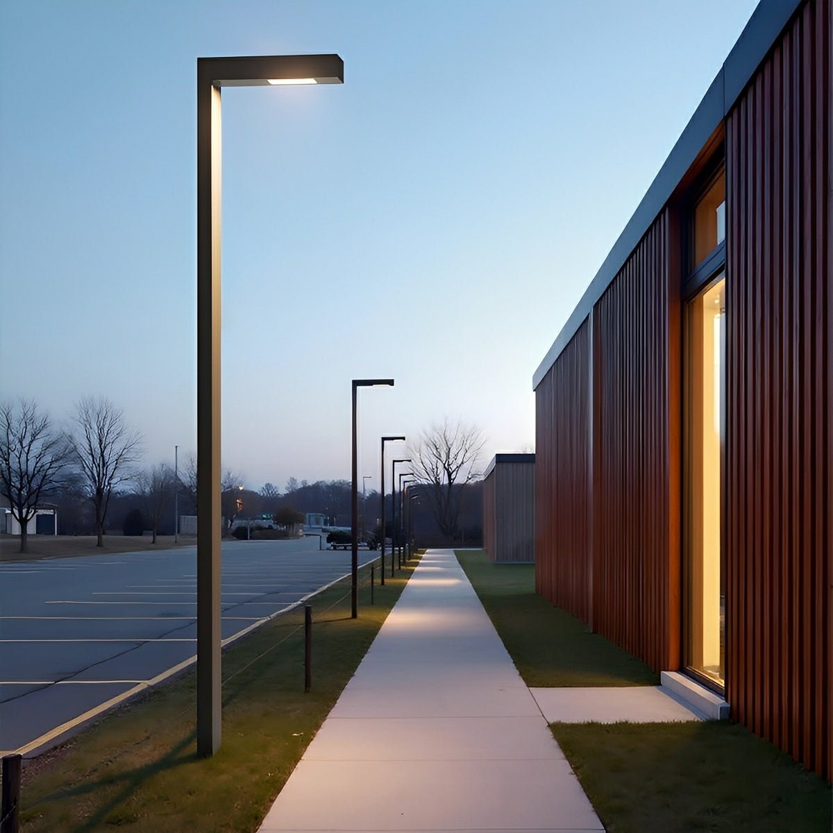 Waterproof LED Black Modern Column Outdoor Pole Street Light - Flare Shack