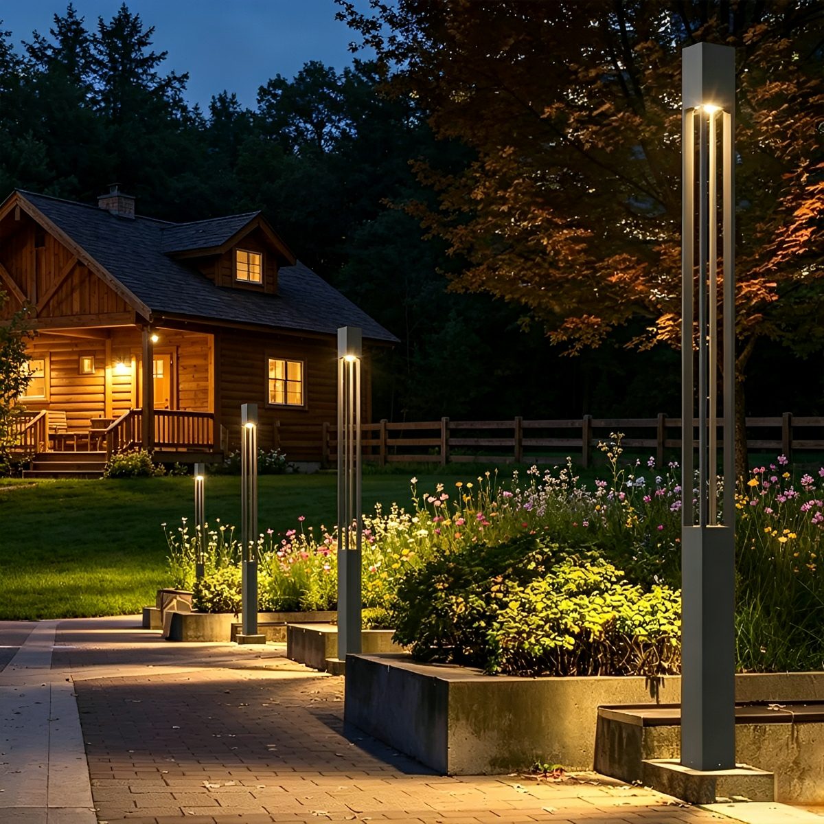 Waterproof LED High Pole Outdoor Post Light Pathway Lights - Flare Shack