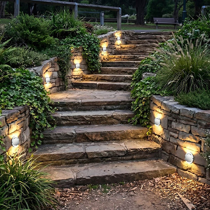 Waterproof Mdern Round LED Outdoor Step Lights Deck Stair Lights
