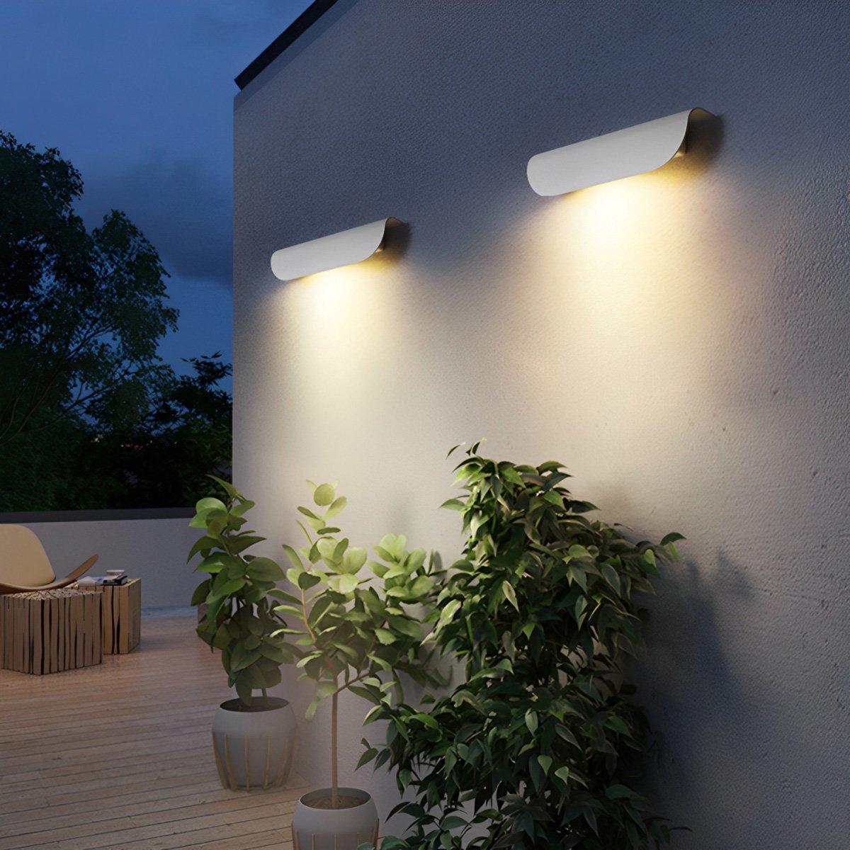 Waterproof Minimalist Arc - shaped LED Outdoor Wall Sconces - Flare Shack