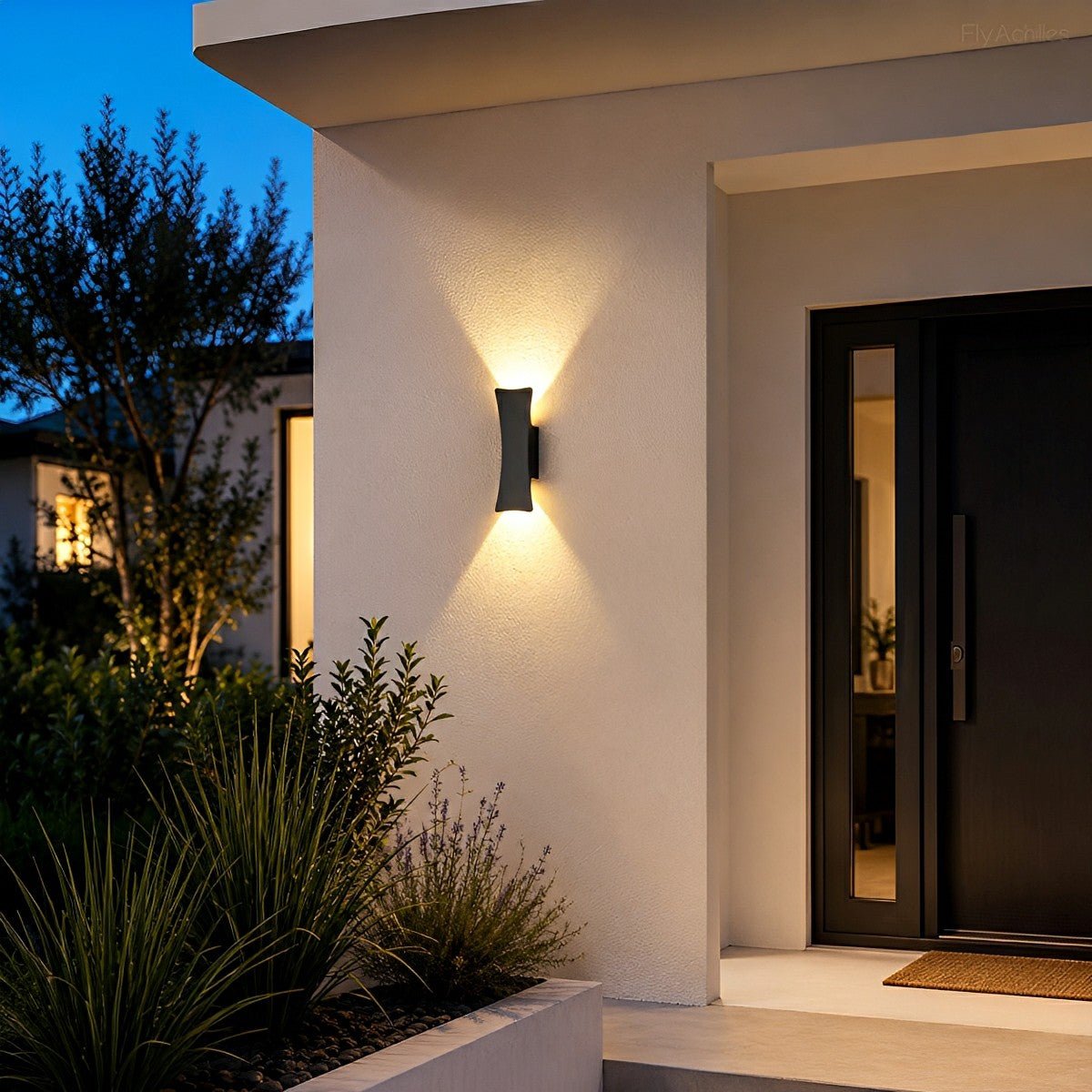 Waterproof Modern Arc Up and Down Outdoor Wall Light - Flare Shack