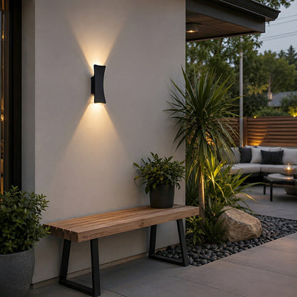 Waterproof Modern Arc Up and Down Outdoor Wall Light - Flare Shack