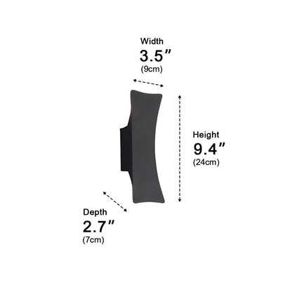 Waterproof Modern Arc Up and Down Outdoor Wall Light