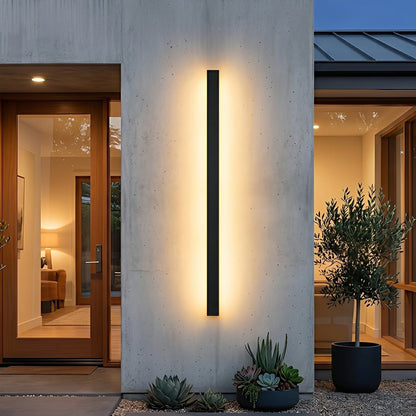 Waterproof Modern Black Long Strip LED Sconce Light Frosted Wall Light - Flare Shack
