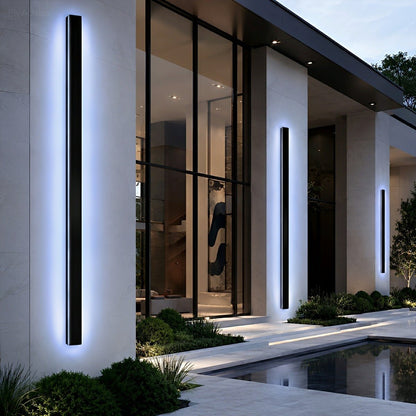 Waterproof Modern Black Long Strip LED Sconce Light Frosted Wall Light - Flare Shack