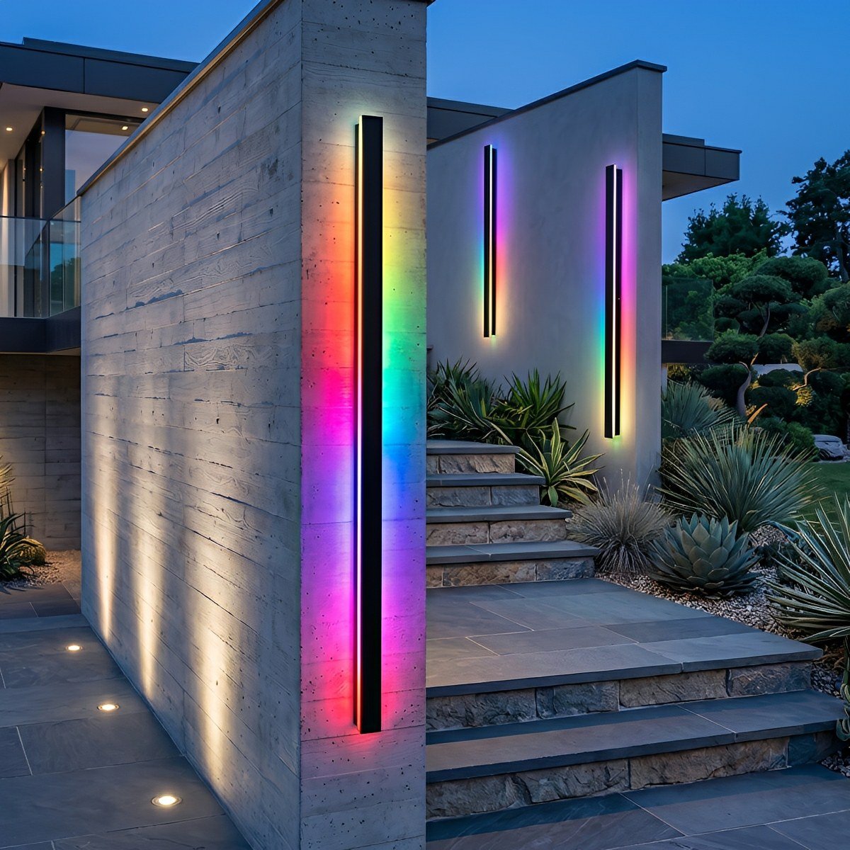 Waterproof Modern Black Long Strip LED Sconce Light Frosted Wall Light - Flare Shack