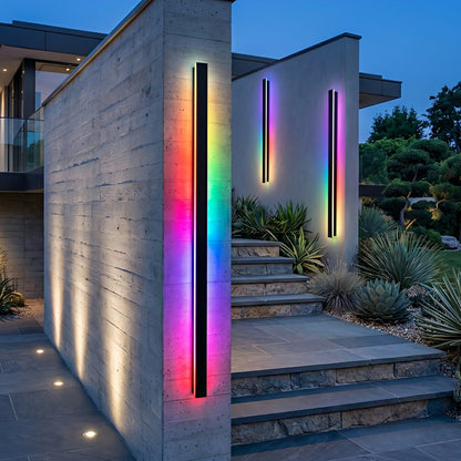 Waterproof Modern Black Long Strip LED Sconce Light Frosted Wall Light - Flare Shack