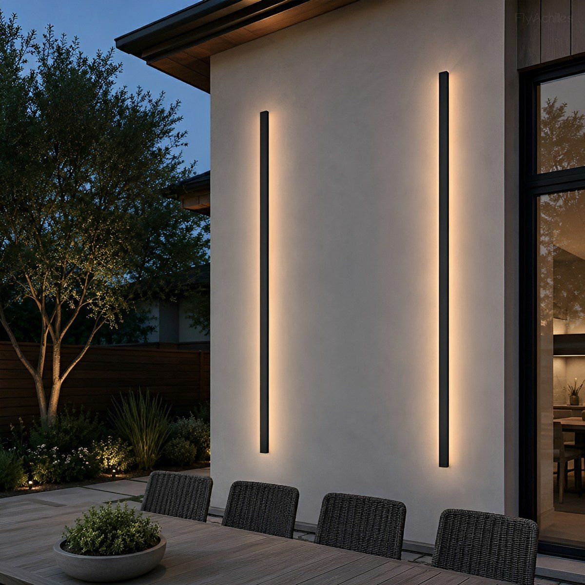 Waterproof Modern Black Long Strip LED Sconce Light Frosted Wall Light - Flare Shack