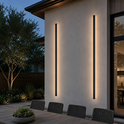 Waterproof Modern Black Long Strip LED Sconce Light Frosted Wall Light - Flare Shack