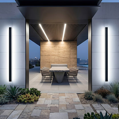 Waterproof Modern Black Long Strip LED Sconce Light Frosted Wall Light - Flare Shack
