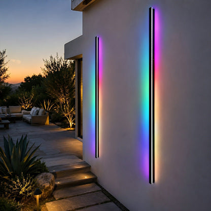 Waterproof Modern Black Long Strip LED Sconce Light Frosted Wall Light - Flare Shack