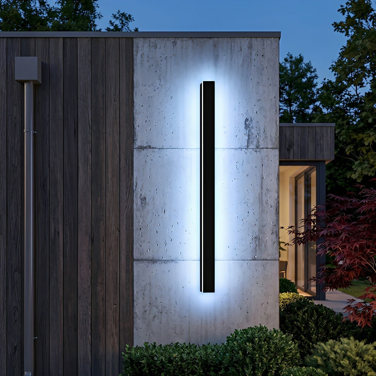 Waterproof Modern Black Long Strip LED Sconce Light Frosted Wall Light - Flare Shack