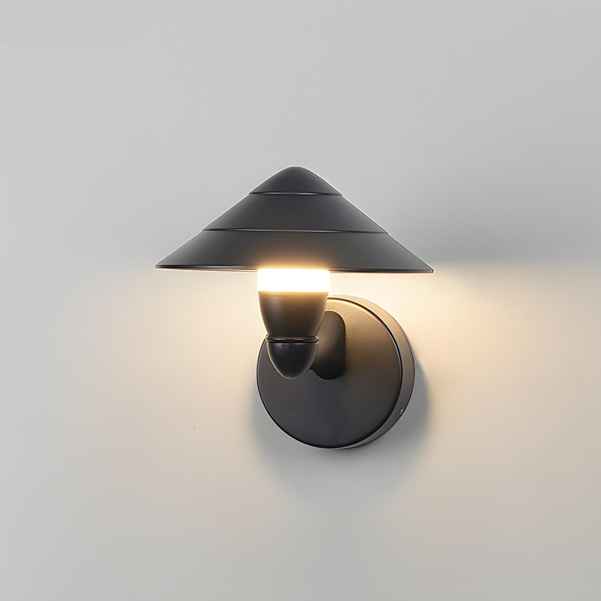 Waterproof Modern Black Umbrella Outdoor LED Wall Lights - Flare Shack