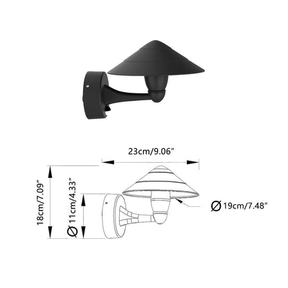 Waterproof Modern Black Umbrella Outdoor LED Wall Lights