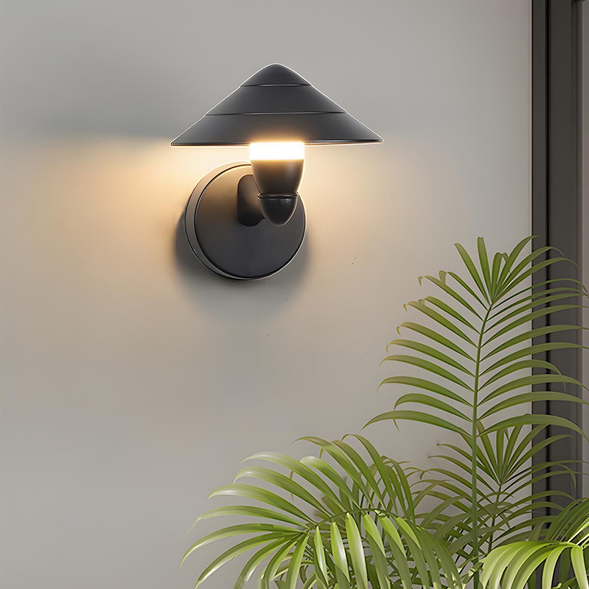 Waterproof Modern Black Umbrella Outdoor LED Wall Lights - Flare Shack