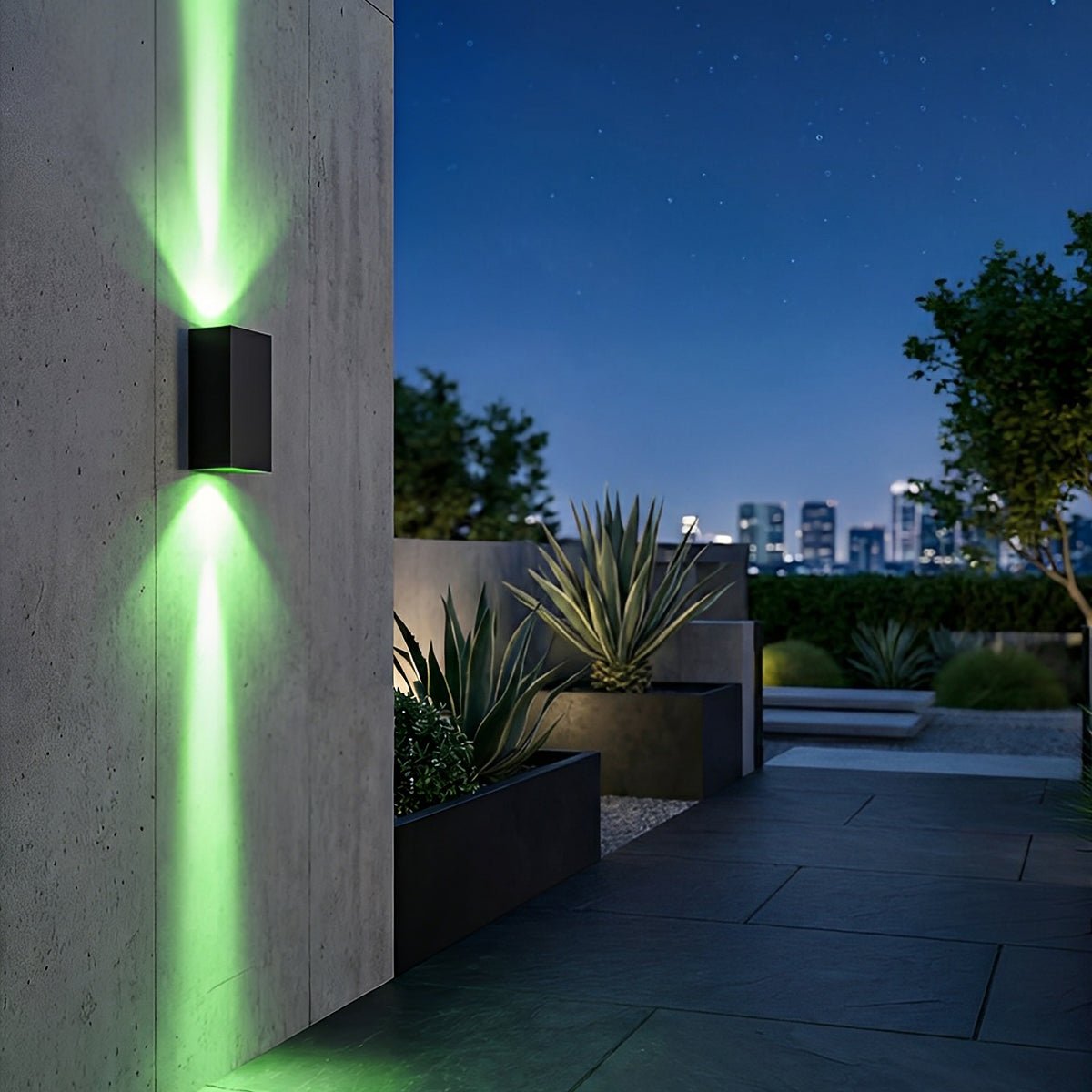 Waterproof Modern Black Up&Down LED Outdoor Wall Washer Spot Lights - Flare Shack
